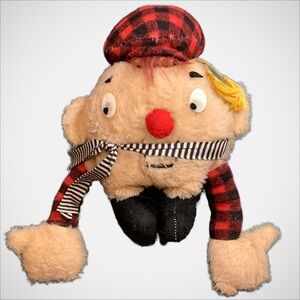 VINTAGE Scottish Plaid Stuffed Humpty Dumpty Toy